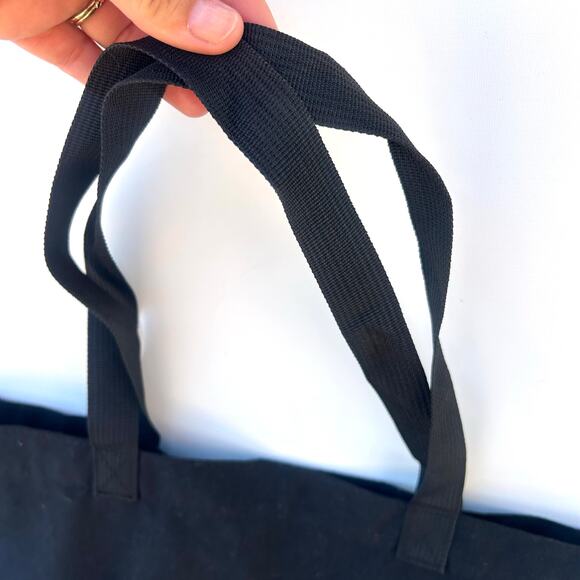 Anine Bing Cotton Tote Black AB Logo Bag Purse Shopping Reusable Market Cloth - Picture 6 of 6